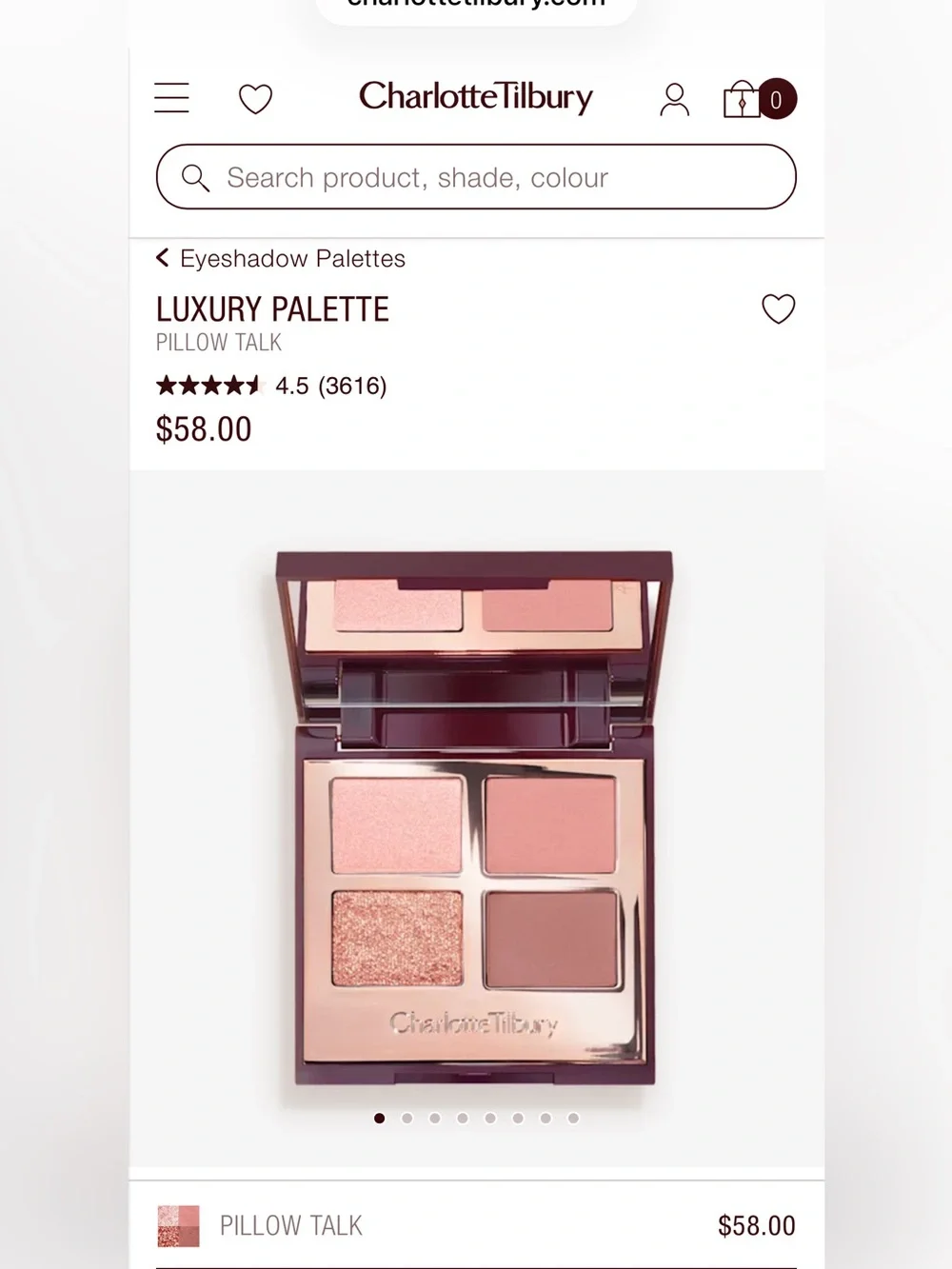 Charlotte Tilbury New! Eyeshadow palette - Pillow Talk Luxury Palette NWT!